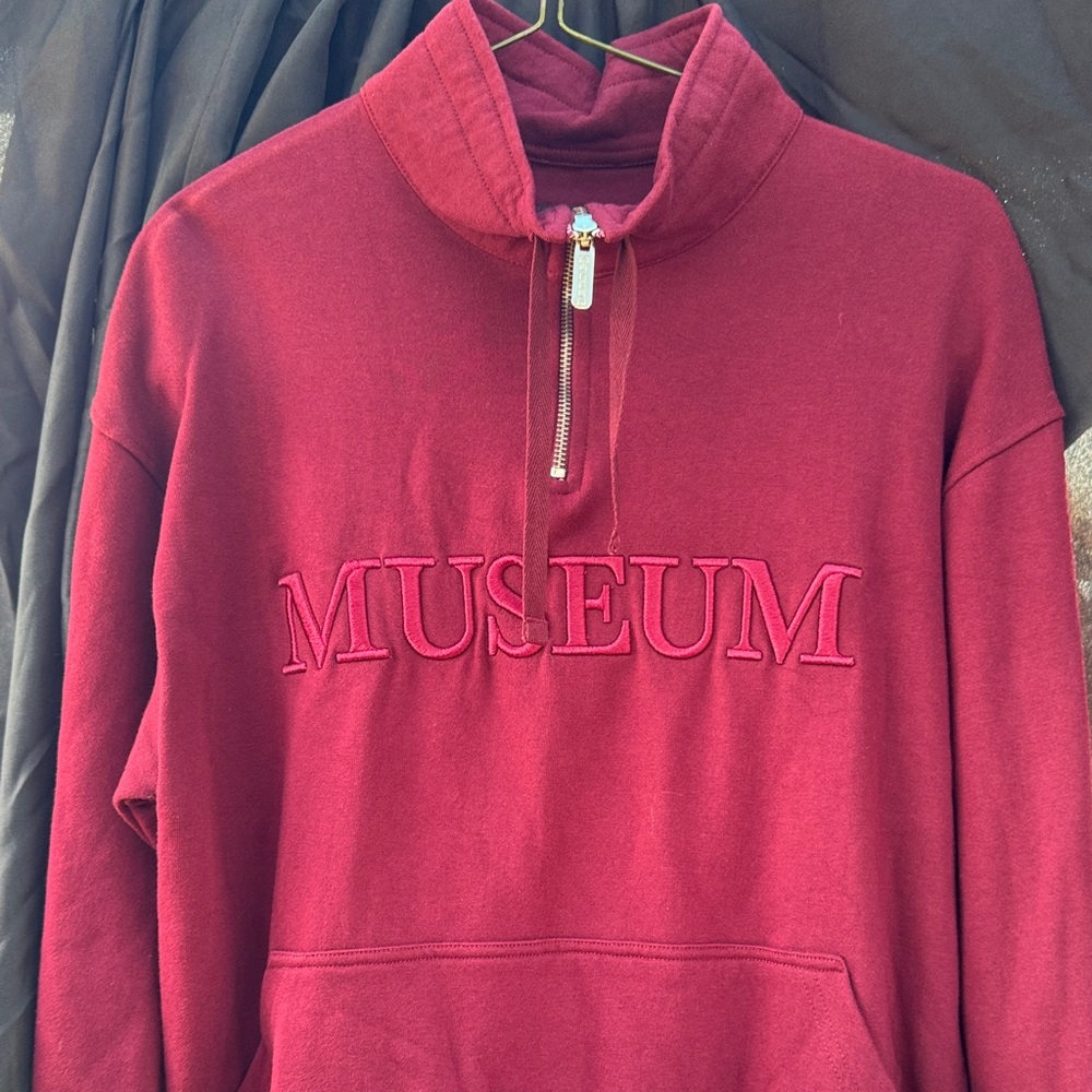 Muse Burgundy Men's Zip-Up Sweater